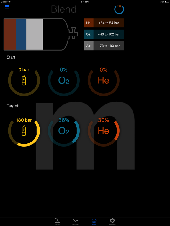 TrimixCalc screenshot 3