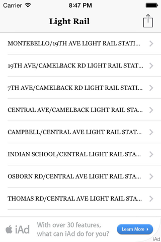 Phoenix Light Rail Timetable - náhled