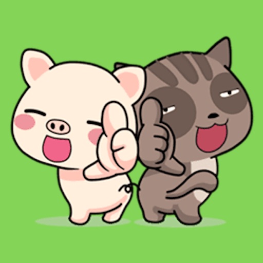 Pig and Cat Lovely Friend