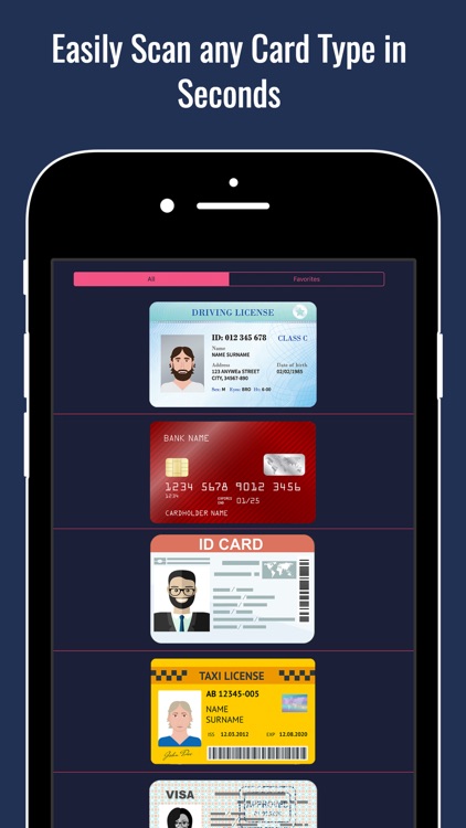 Any Card Wallet and Scanner Reader for Cards