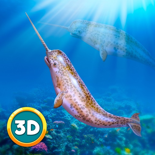 Narwhal Whale Survival Simulator 3D Icon