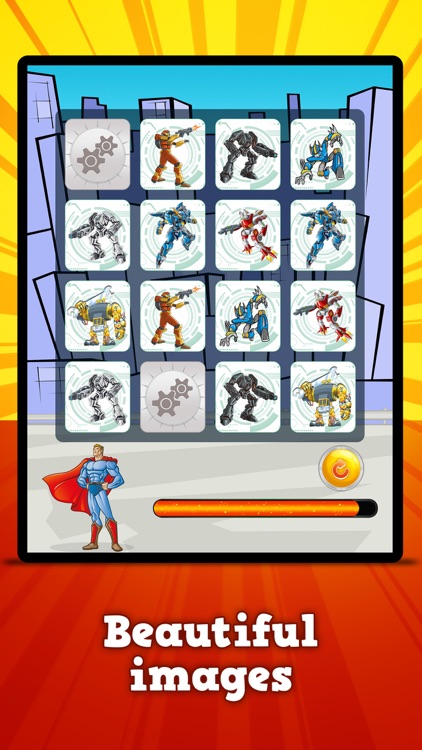 Superheroes & Action Robots : Matching Games screenshot-3