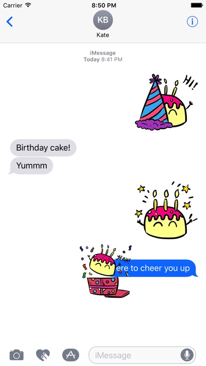 I Love Weird Birthday Cake Animated Stickers