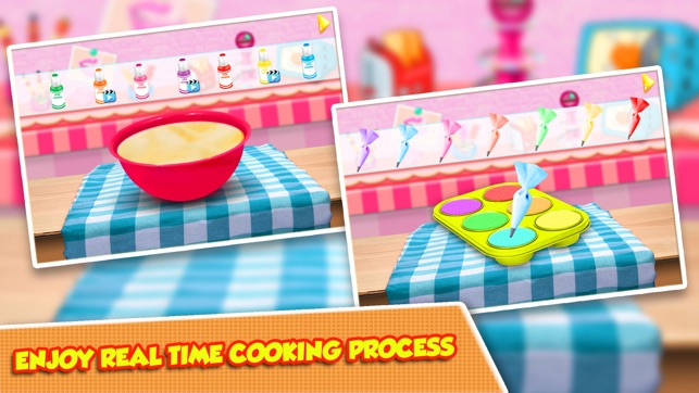 Cooking Colorful Cupcakes Game! Rainbow Desserts(圖2)-速報App