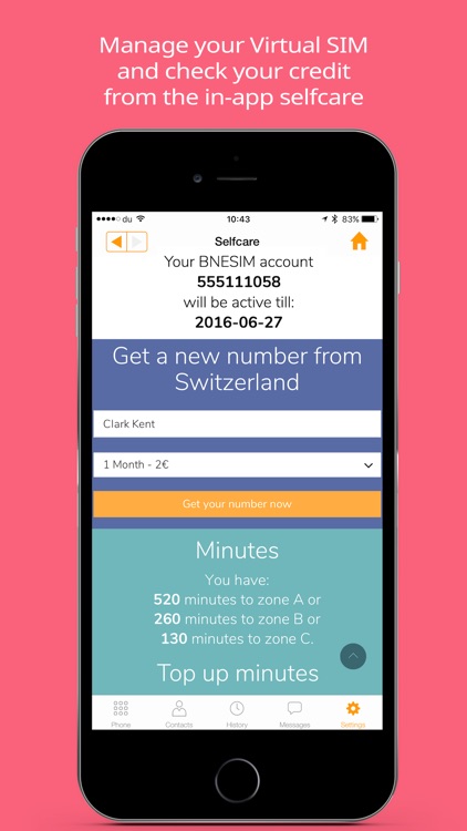 BNESIM International Voip calls, Free Roaming, DID