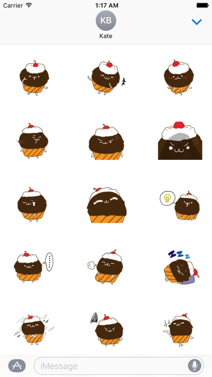 Cute Chocolate Cupcake Sticker