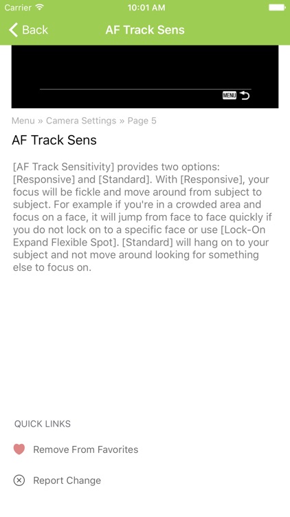 Feature Finder For Sony a9 screenshot-3