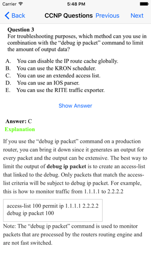 CCNP Question, Answer and Explanation(圖1)-速報App