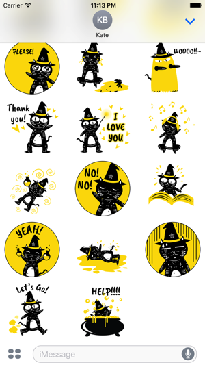Animated Black Cat Witch Stickers Pack(圖2)-速報App