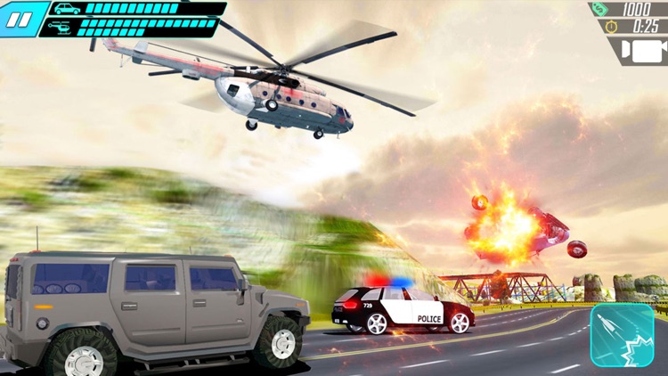 Police Helicopter Mafia Chase War - Gunship Battle