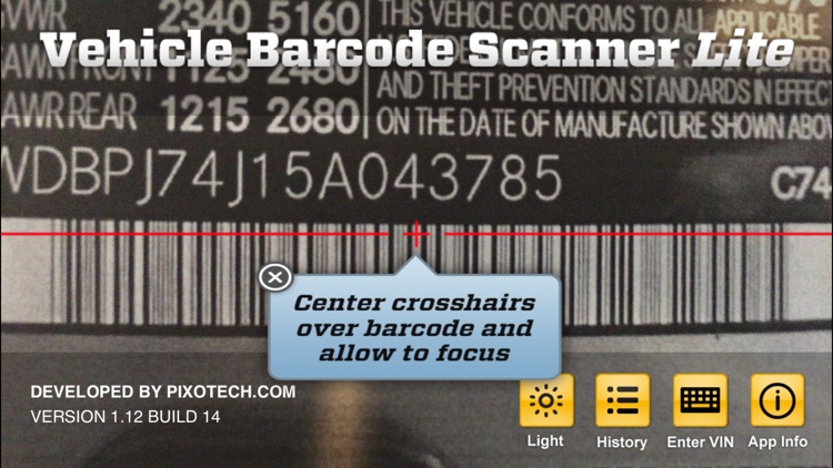 VIN Barcode Scanner LITE