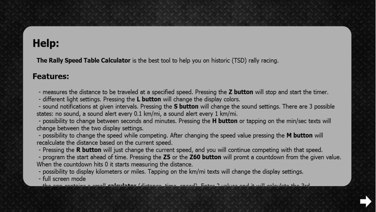 Rally Speed Table Calculator Pro screenshot-4