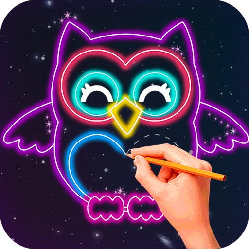 Glow and Draw Cartoons iOS App
