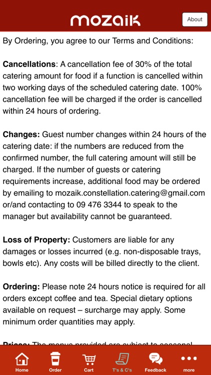Mozaik Constellation Catering