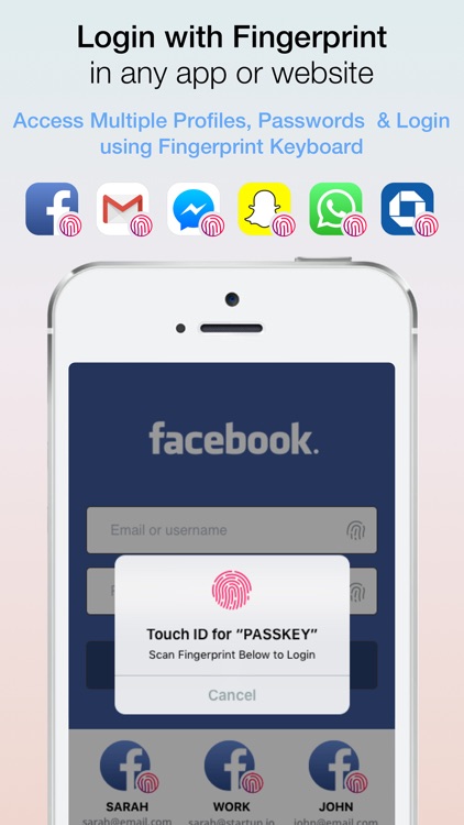 Fingerprint Login: PassKey Password & App Keyboard