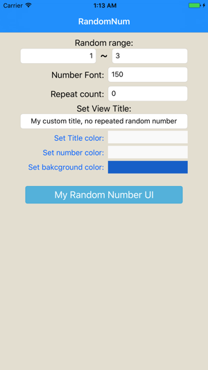 Random number - The custom interface gen