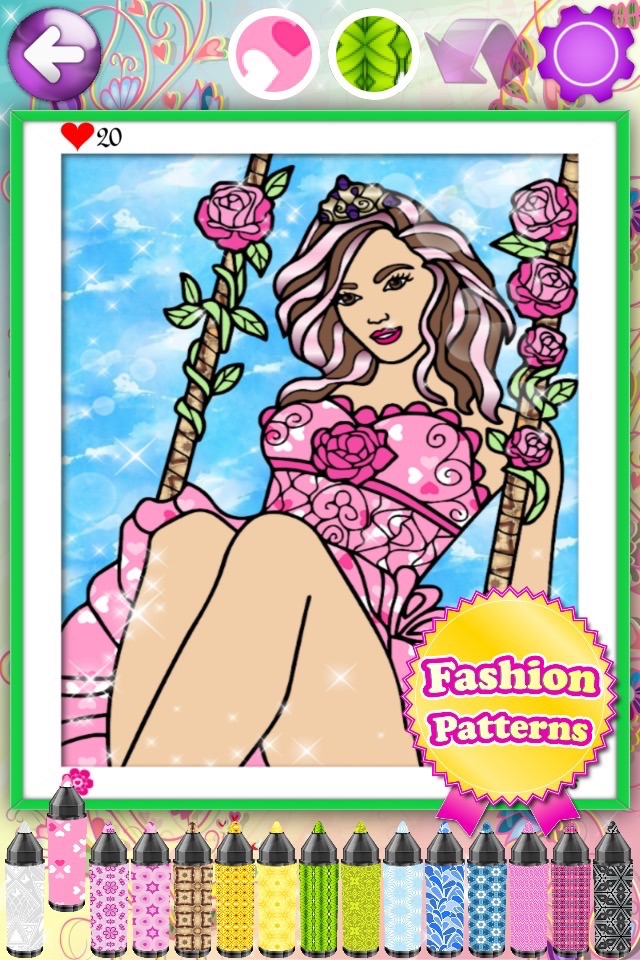 Fashion Coloring Books for Adults with Girls Games screenshot 2