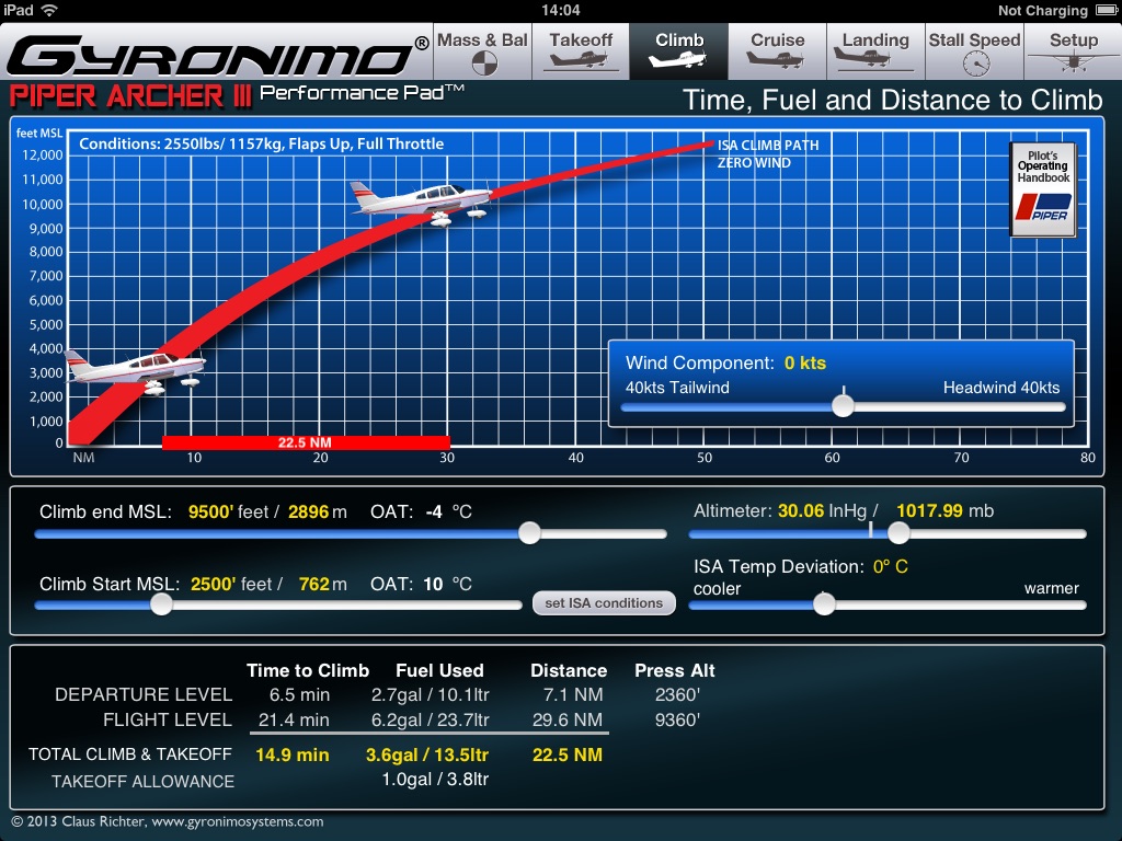 Piper Archer III Performance Pad screenshot 4