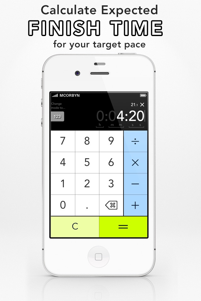 Corbyn Running Calculator - A run time calculator screenshot 2