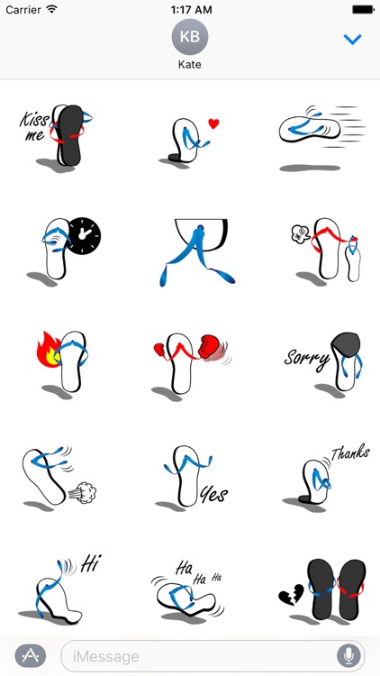 Animated Couple of Sandal Love Stickers