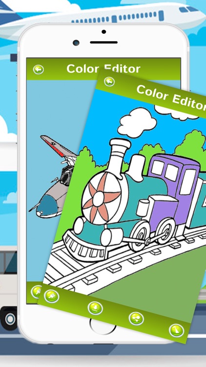 Vehicles Car Train Drawing Colouring For Kids