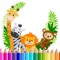 Funny Animal Coloring Paint Game For Kids Game for children is the best free offline simple book coloring cartoon game