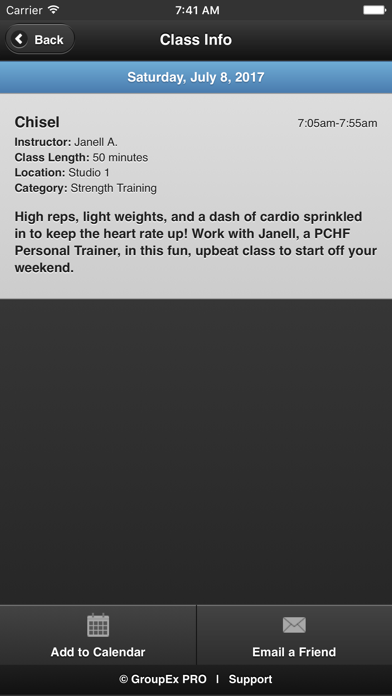 Park Center Health and Fitness Schedule screenshot 2