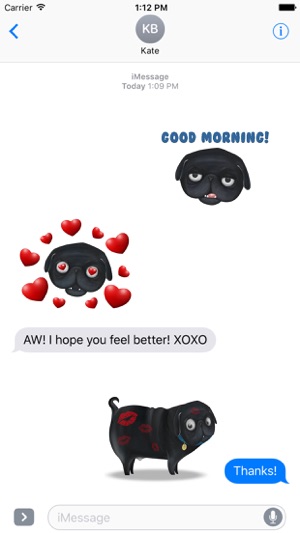 Black Pug Emoji Stickers(圖2)-速報App