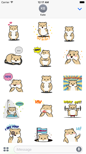 Animated Cute Fat Hamster Stickers