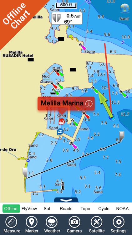 Marine : Melilla - GPS Map Navigator