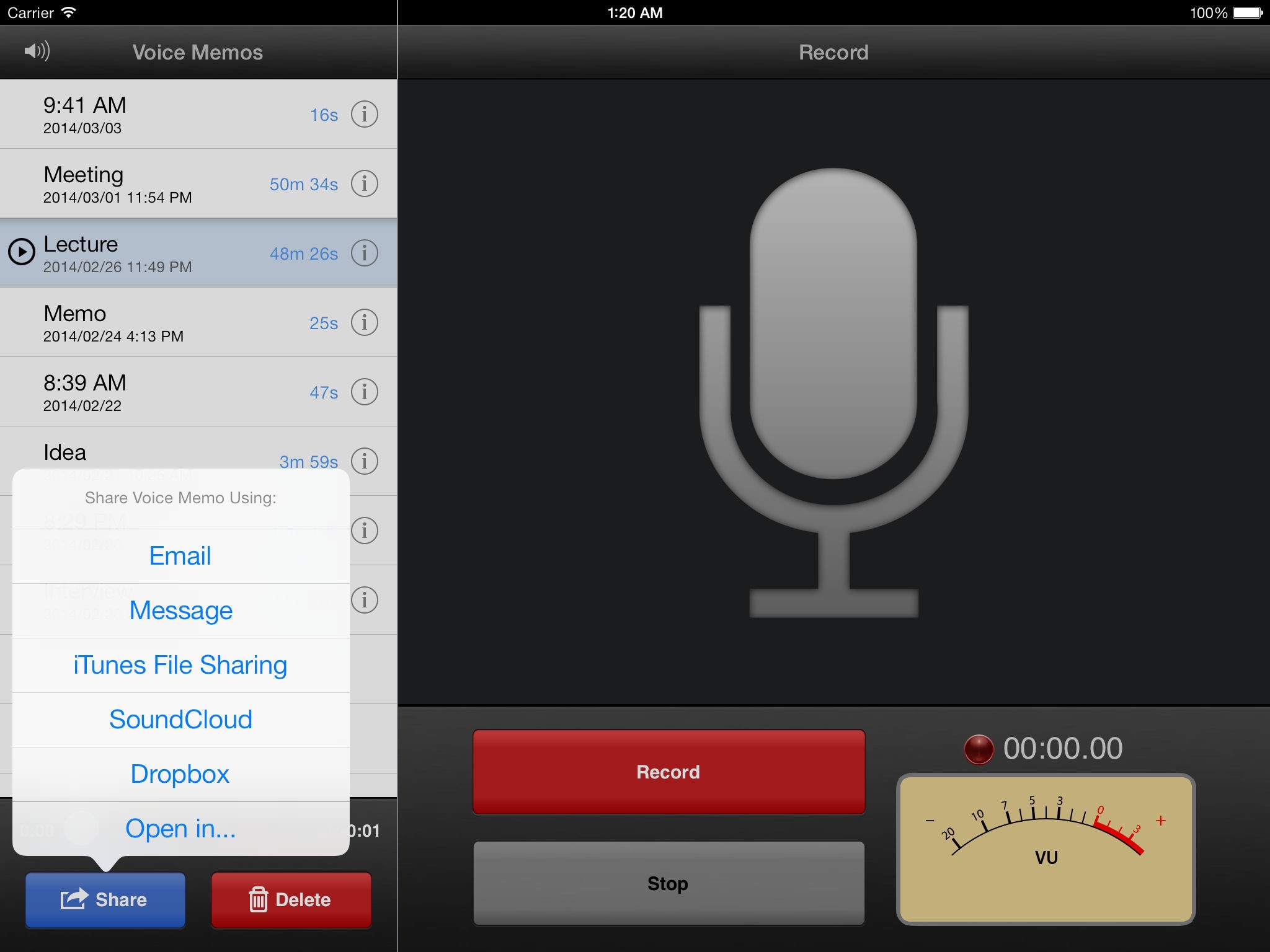 Voice Memos for iPad screenshot 2