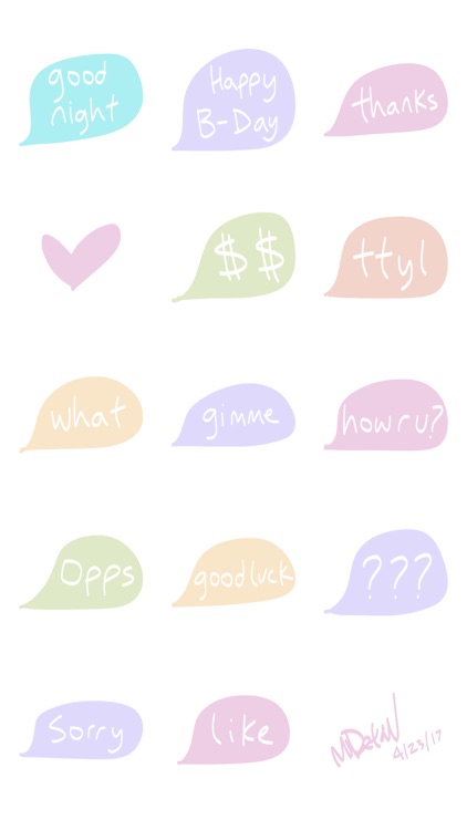 Pastel text sticker - emoji stickers for iMessage screenshot-3