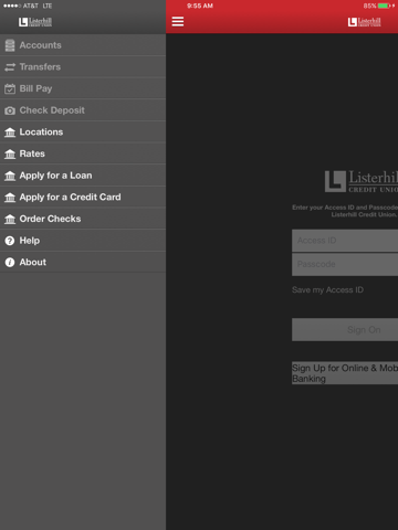 Listerhill Credit Union for iPad screenshot 2