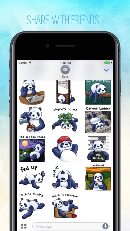 Lazy Panda! Stickers