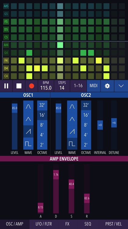 Xynthesizr: 32-step matrix sequencer/synthesizer