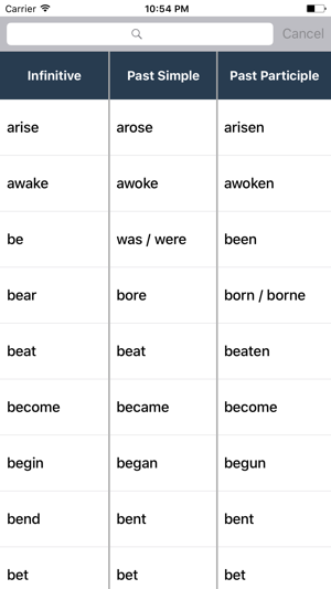 English Irregular Verbs Pro