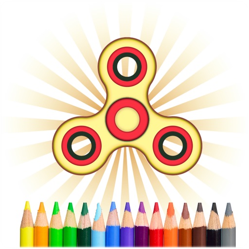 Fidget Spinner Coloring Book Icon