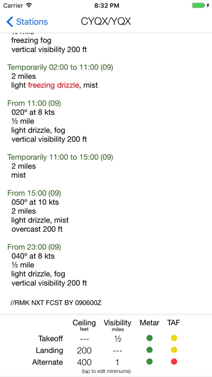 Minimums - METAR/TAF Analysis & Notifications screenshot-3