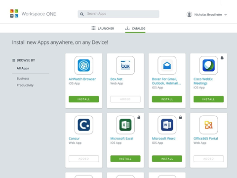 Скриншот из VMware Workspace ONE