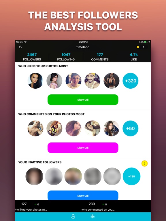 screenshot 1 for followers analysis for instagram instaanalyzer - analysis of instagram followers