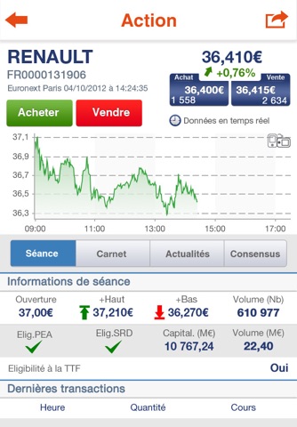 EasyBourse screenshot 2