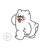 Animated Funny Bear Dance Sticker