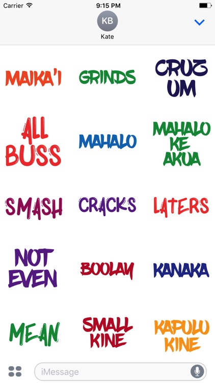Hawaii Slang Sticker Pack 6