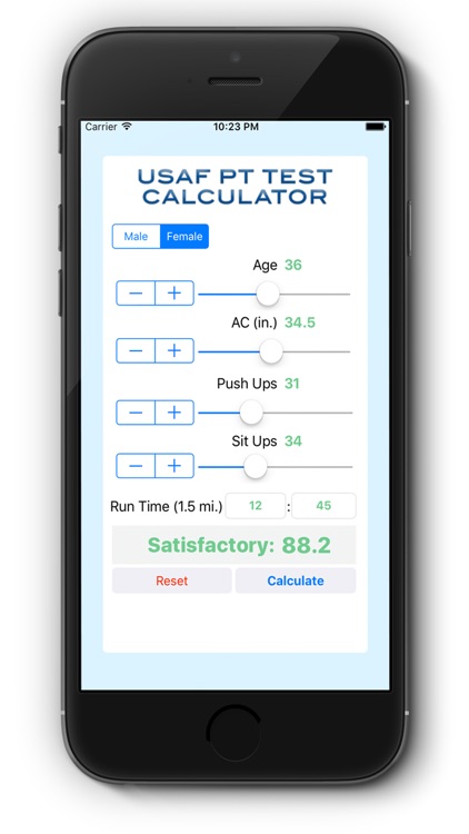 USAF PT Test Calculator screenshot-3