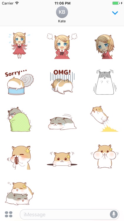 Lyric The Cute Hamster Girl English Stickers