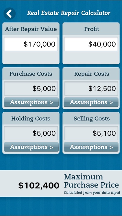 House Flipping Real Estate Repair Calculator