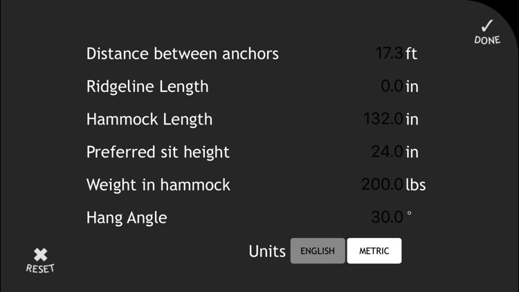Hammock Hang Calculator