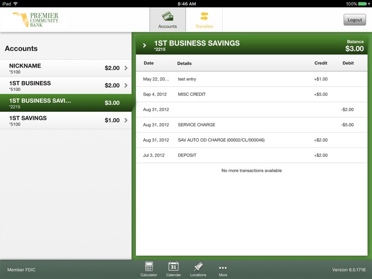 Premier Community Bank of Florida Mobile for iPad