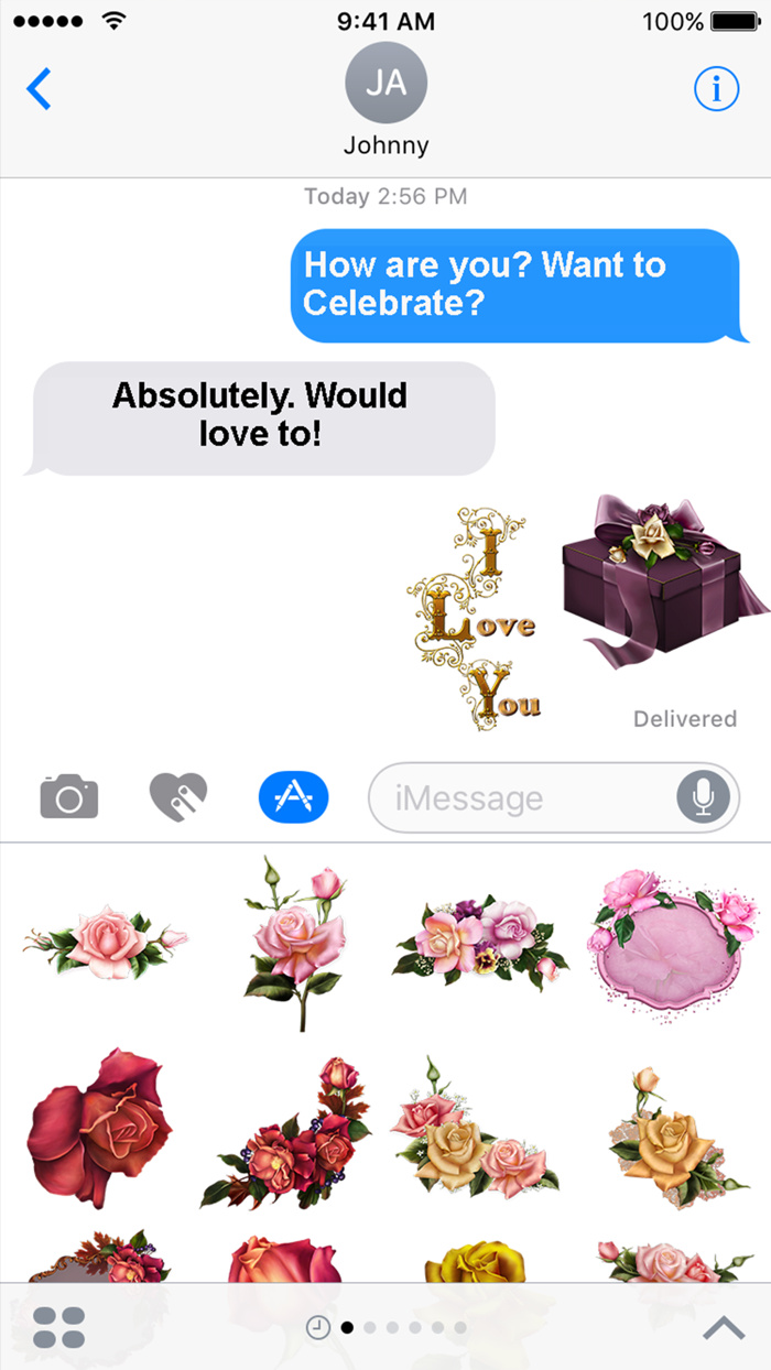 Roses For You Sticker Pack For iMessage