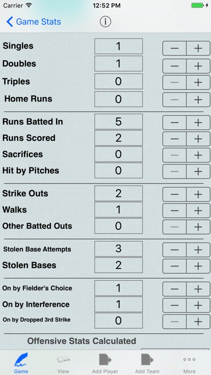 Baseball Player Stats Tracker for Game Statistics